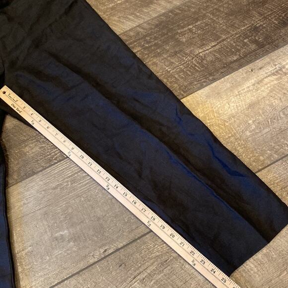 TALBOTS PETITES Black Irish Linen Capri Pants Size 10 - Picture 6 of 8